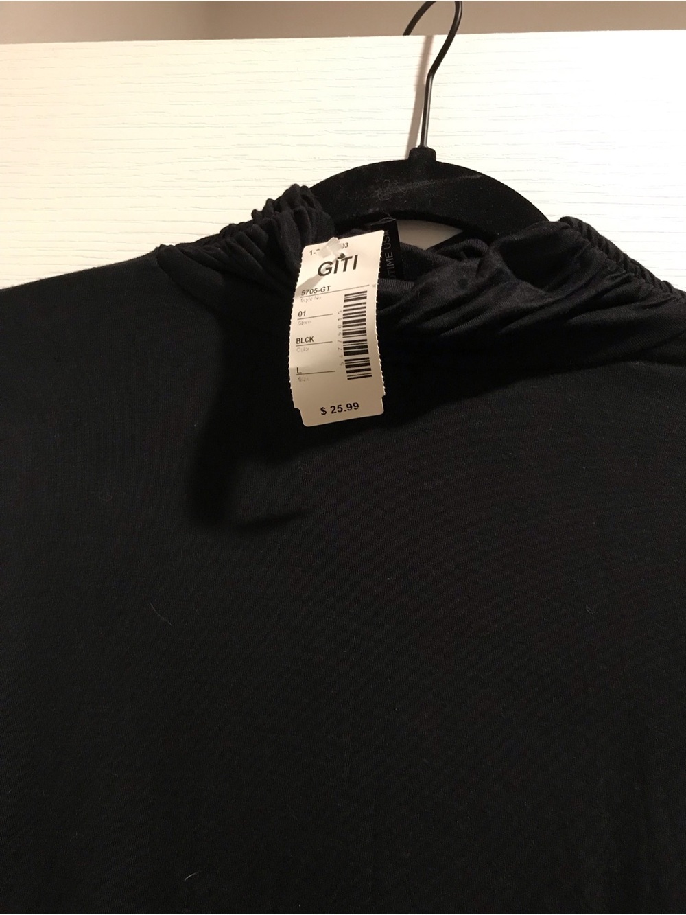 Women's Black Maxi Dress with Ruched Turtleneck